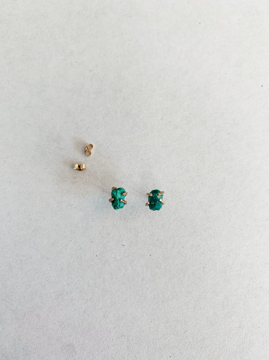 Raw Turquoise Stud Earrings