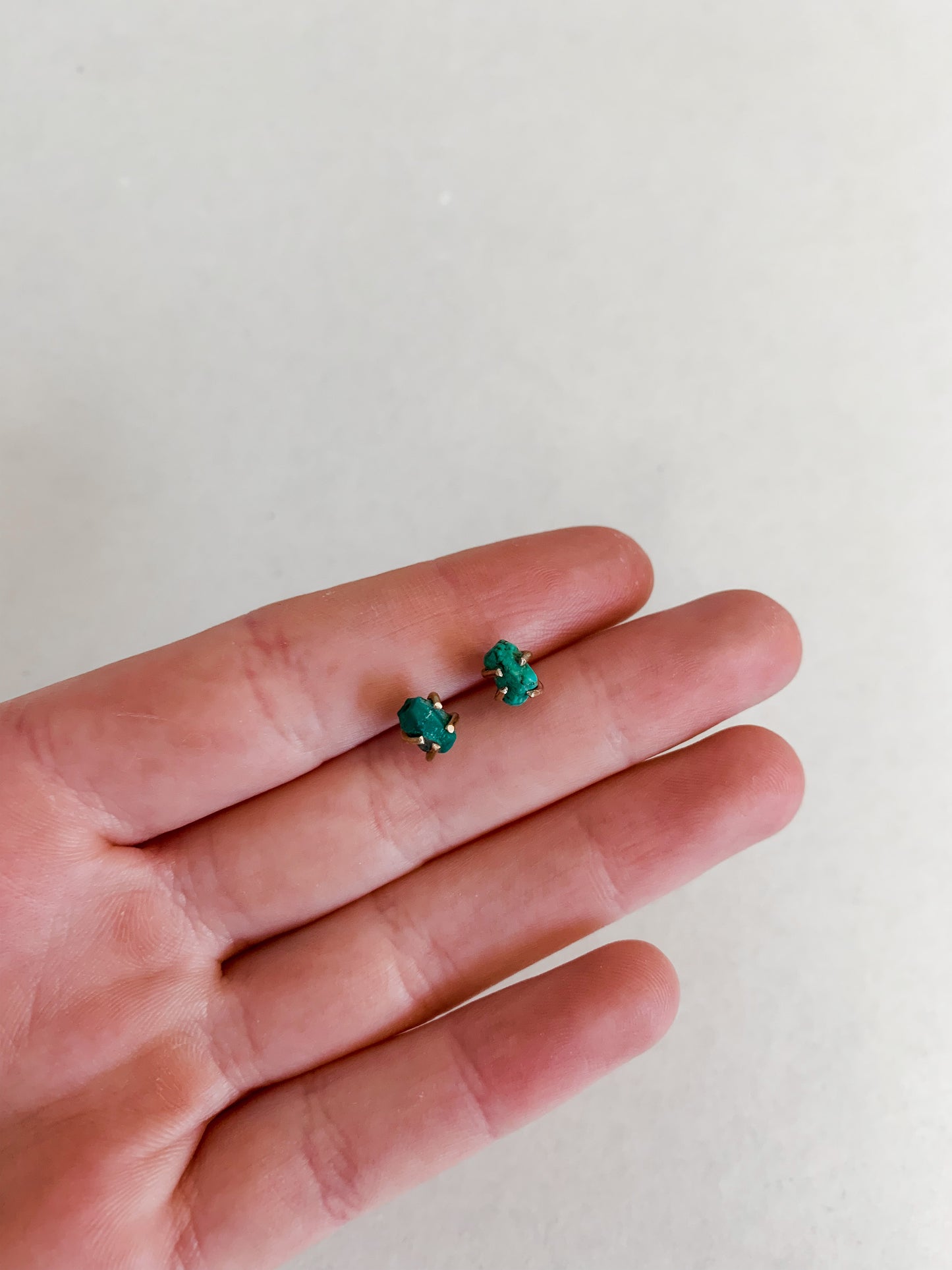 Raw Turquoise Stud Earrings