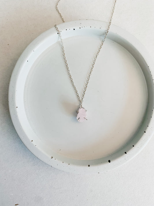 Raw Rose Quartz Necklace