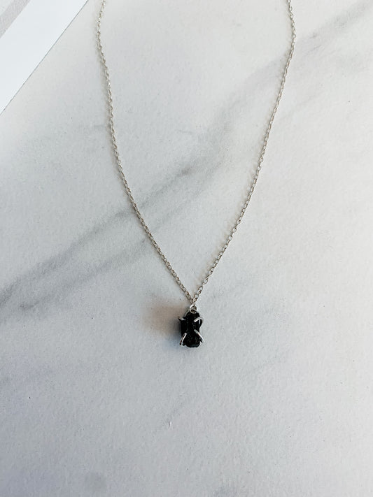 Raw Black Tourmaline Necklace