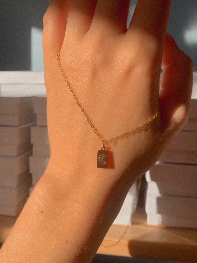 Stamped Moon Necklace