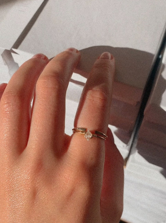 Herkimer Diamond Stacker Ring