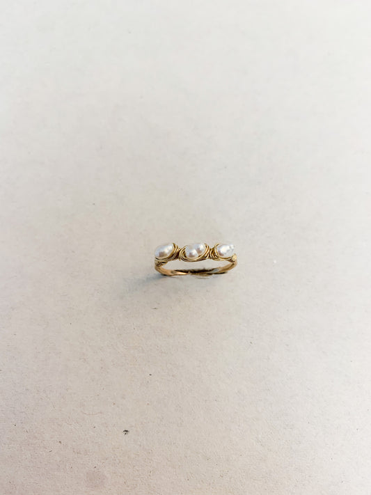 Triple Pearl Ring