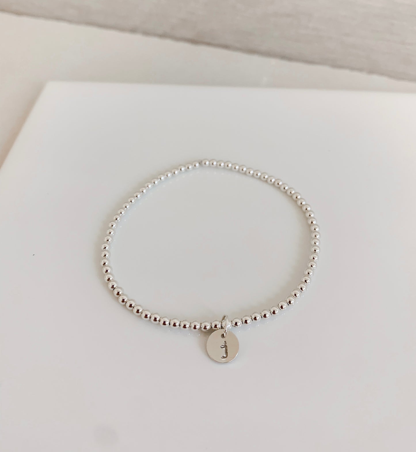 Beaded Initial Coin Bracelet