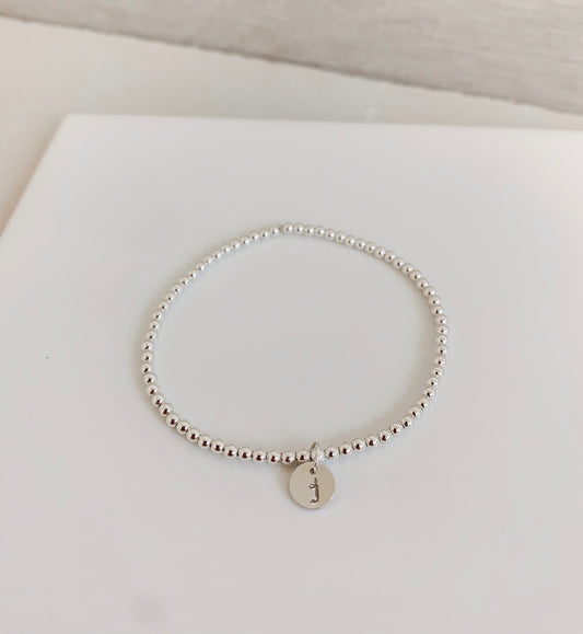 Beaded Initial Coin Bracelet