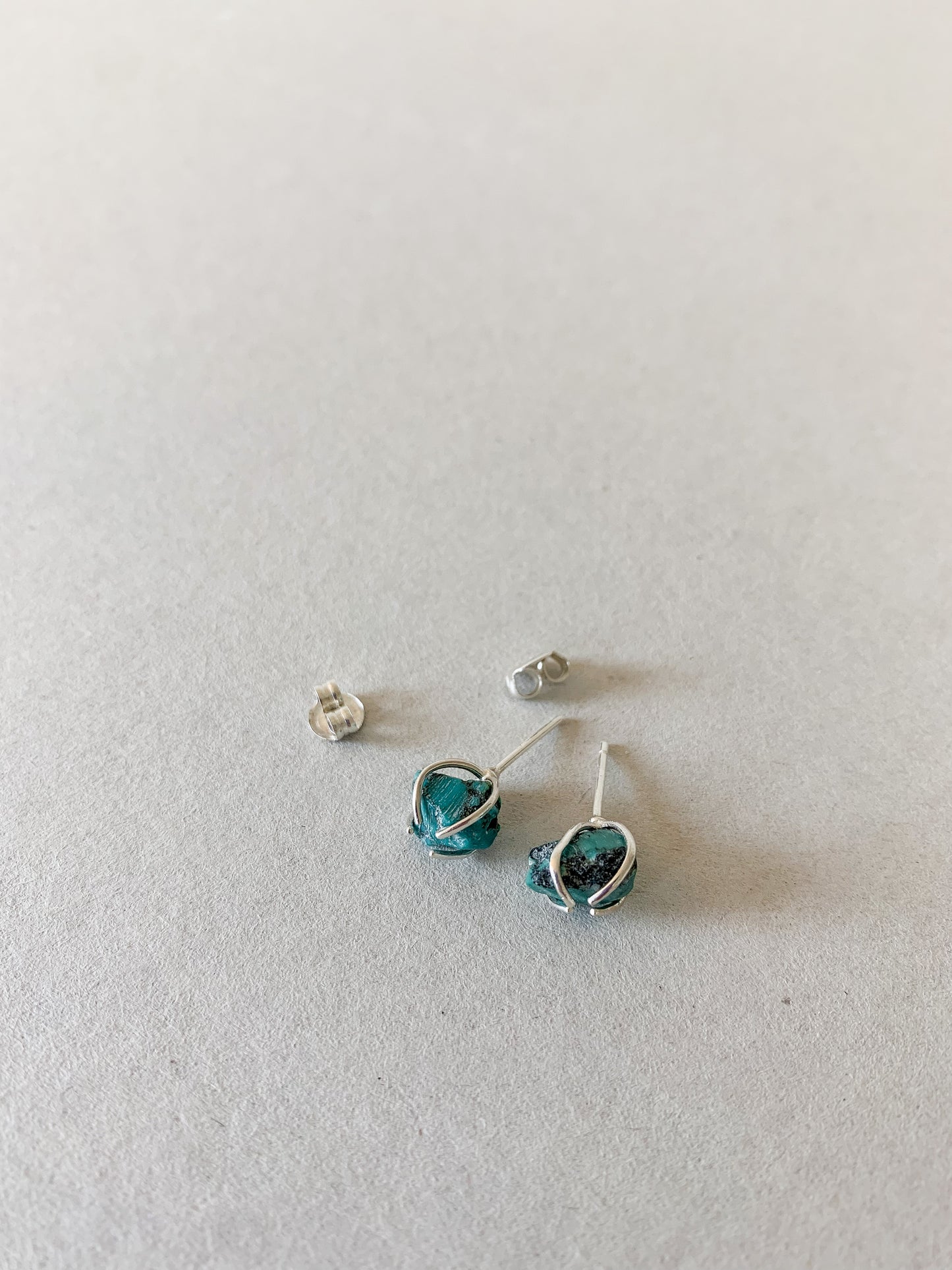 Raw Turquoise Stud Earrings