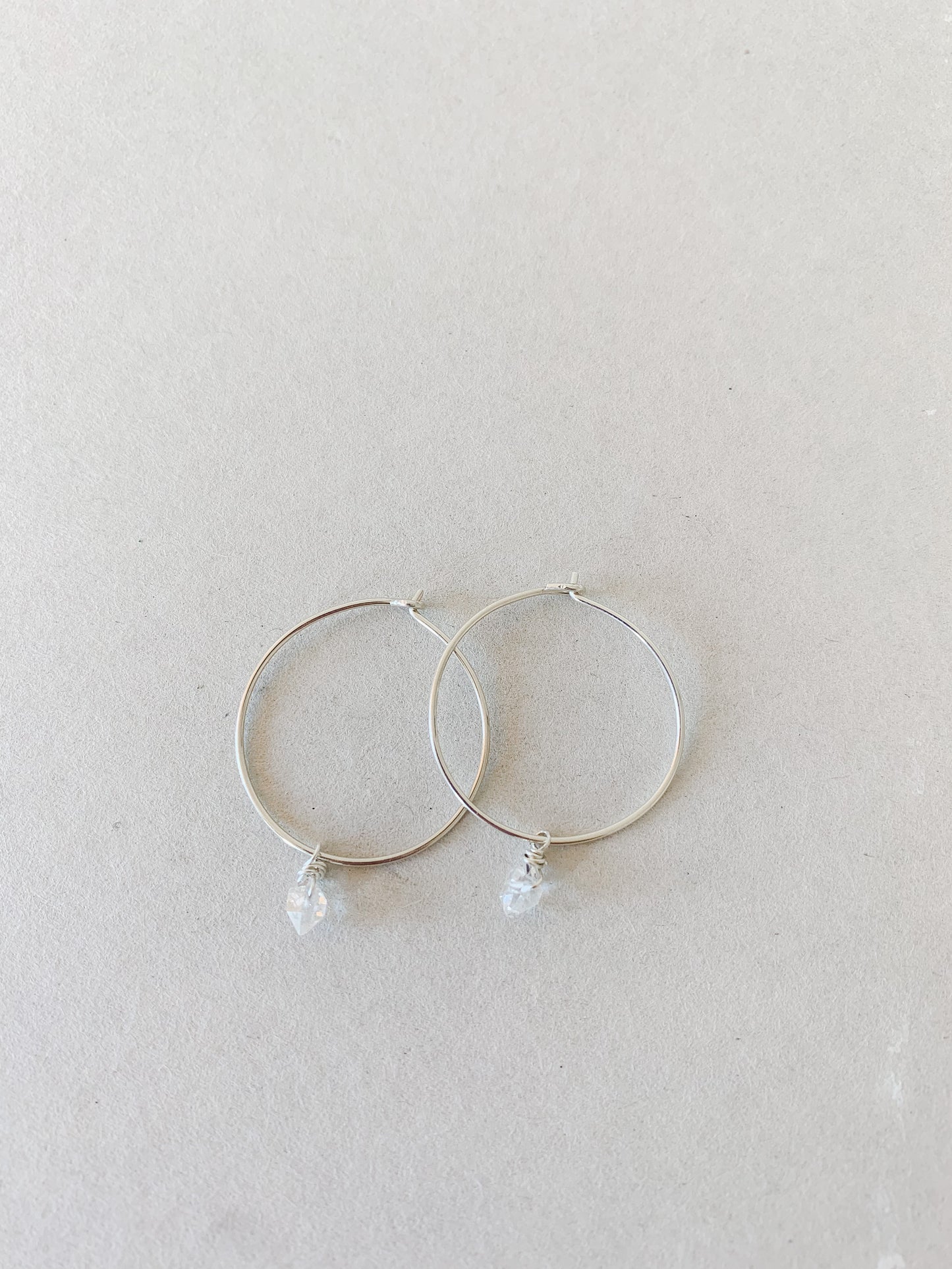 Herkimer Diamond Hoop Earrings