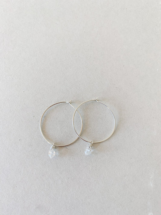 Herkimer Diamond Hoop Earrings