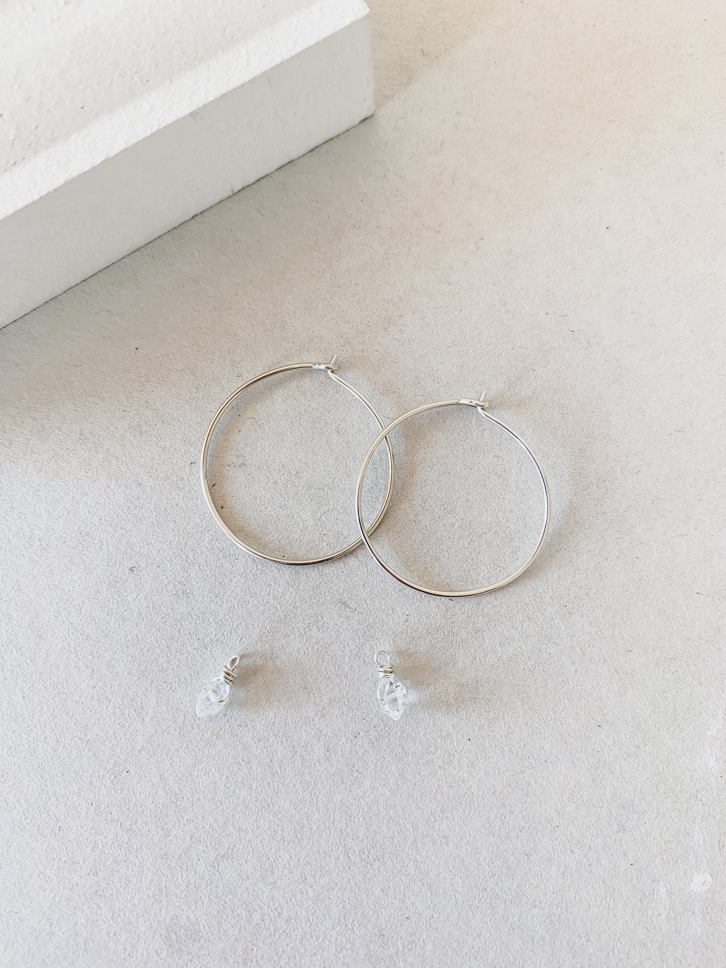 Herkimer Diamond Hoop Earrings