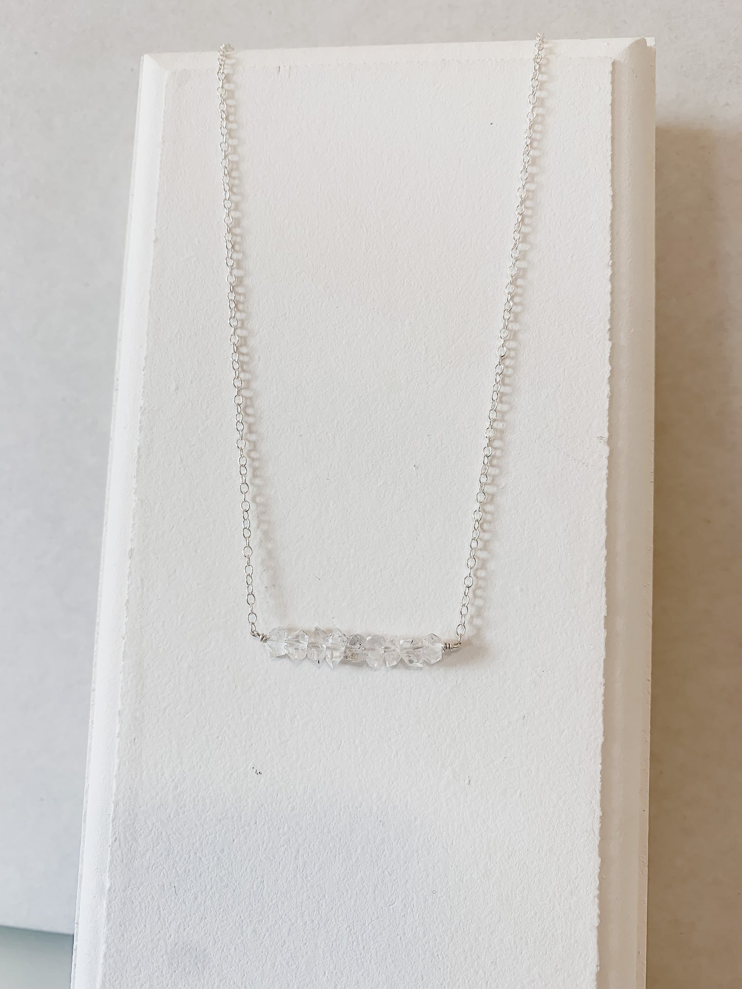 Herkimer Diamond Bar Necklace