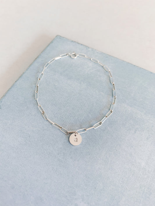 Bold Initial Coin Bracelet