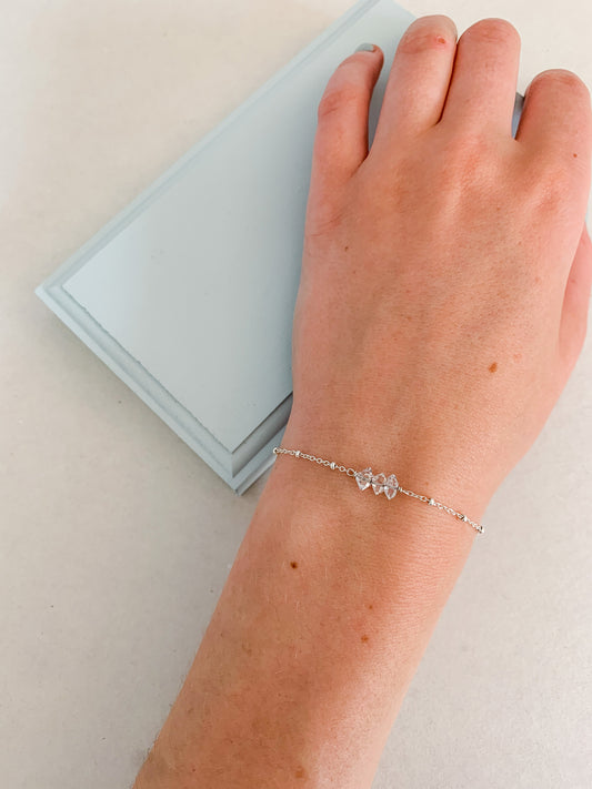 Triple Herkimer Diamond Bracelet