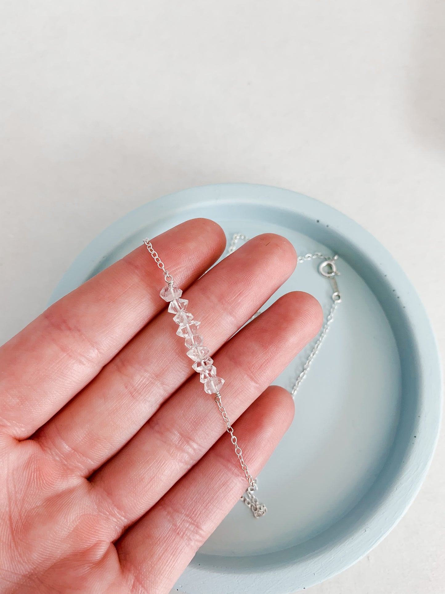 Herkimer Diamond Bar Necklace