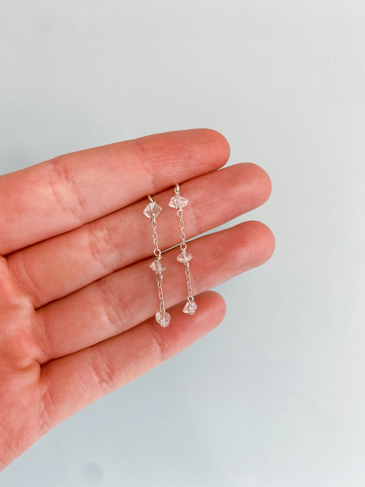 Triple Herkimer Diamond Earrings