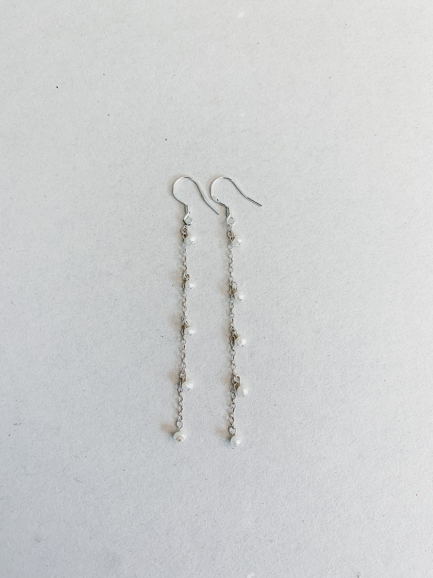 Freshwater Pearl Chain Drop Earrings