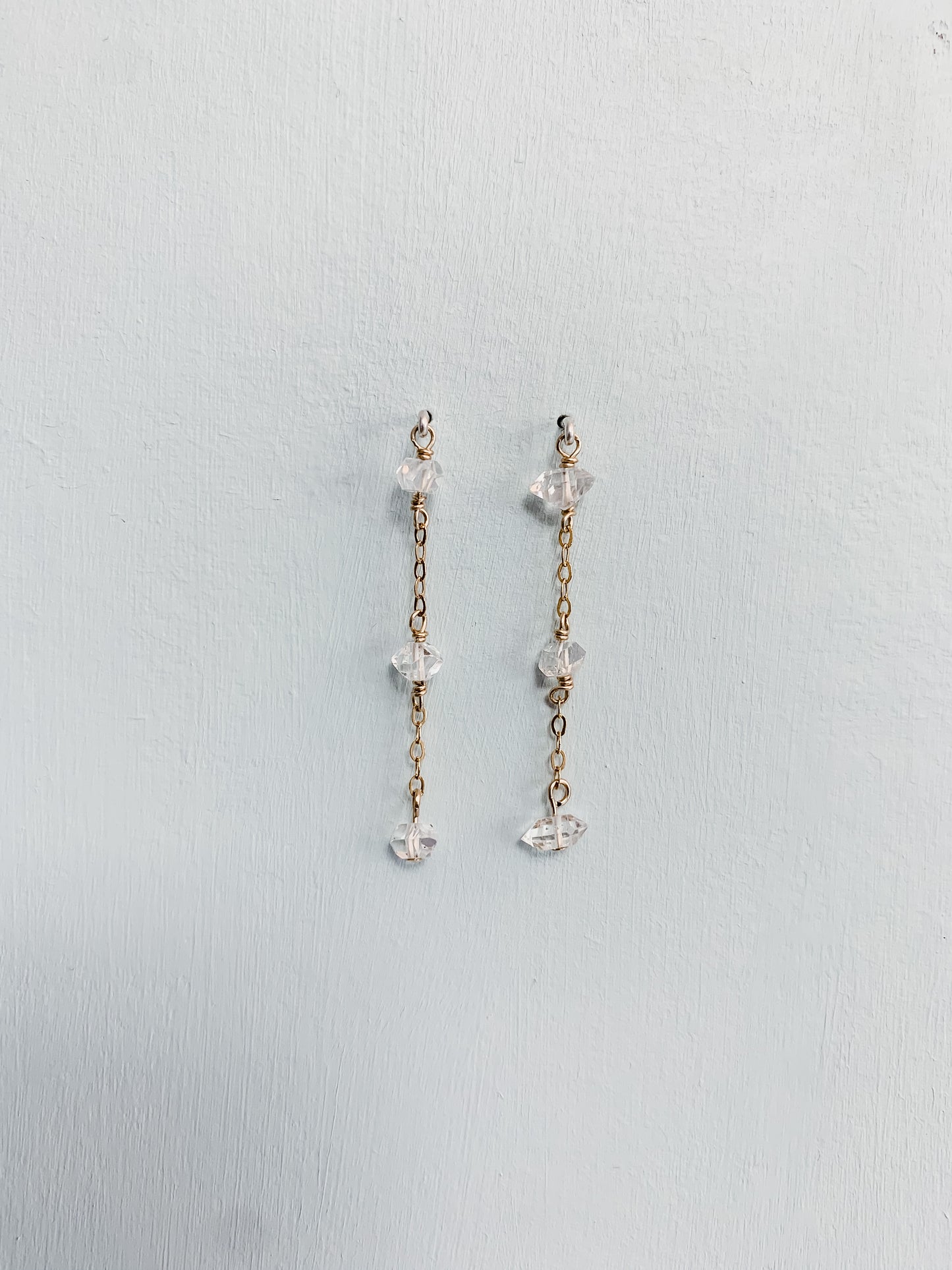 Triple Herkimer Diamond Earrings
