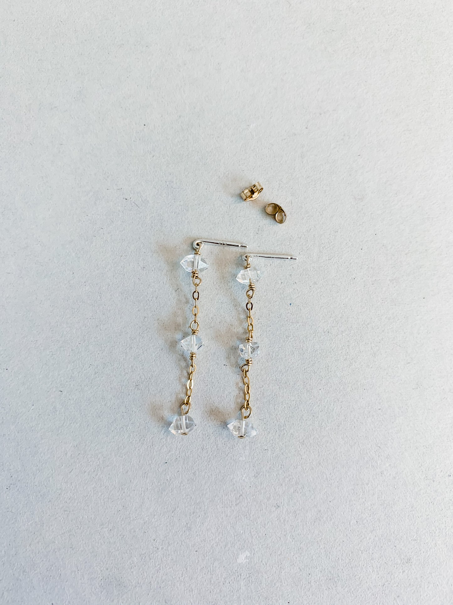 Triple Herkimer Diamond Earrings