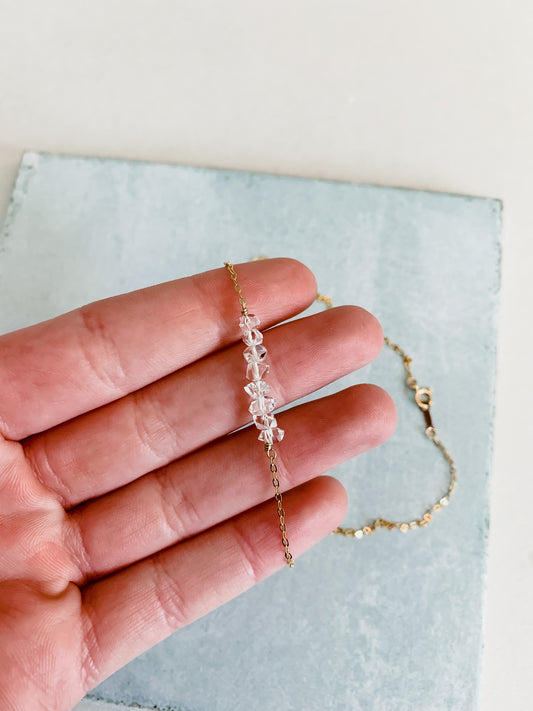 Herkimer Diamond Bar Necklace
