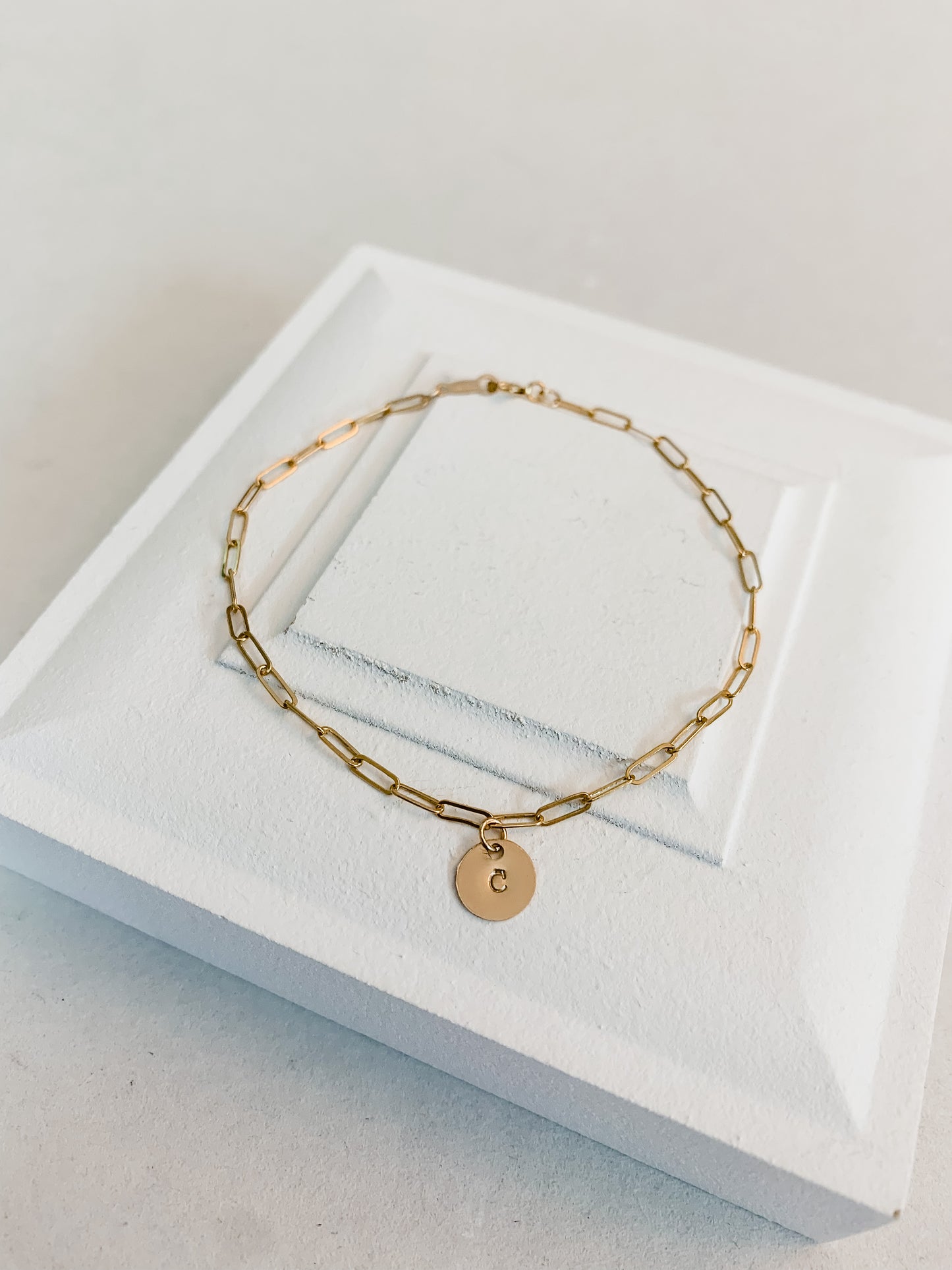 Bold Initial Coin Bracelet