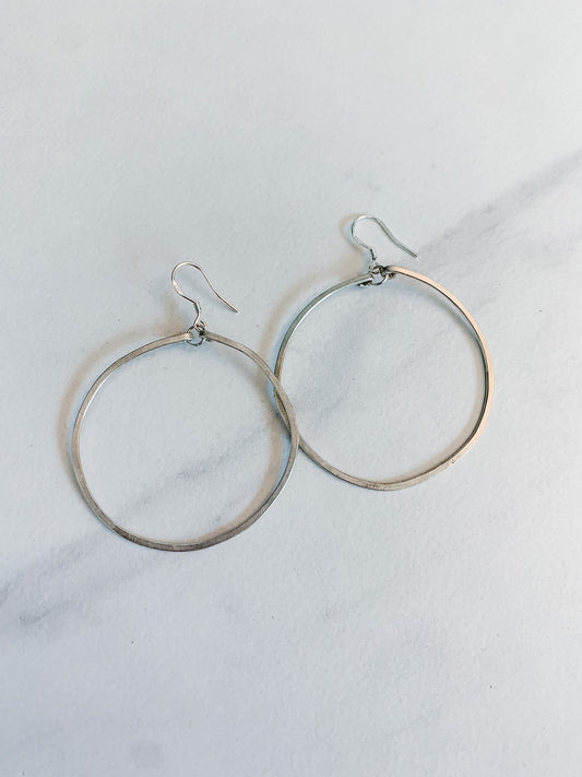 Hammered Hoop Earrings