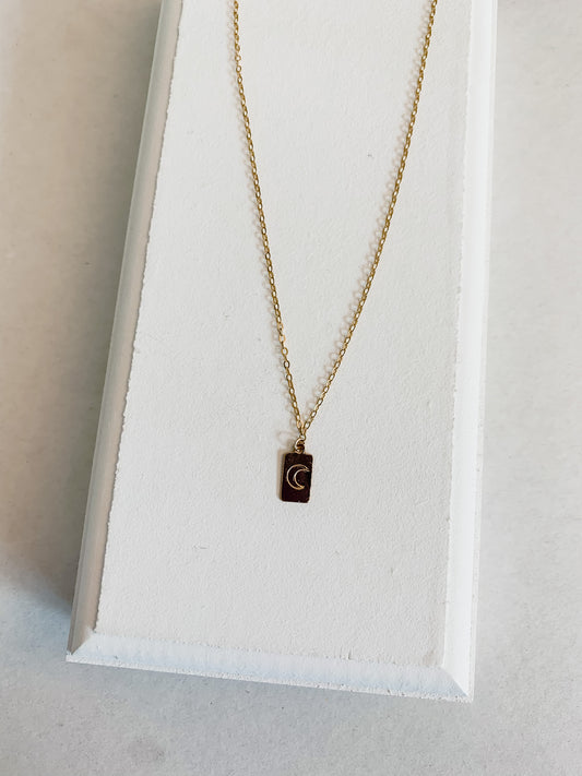 Stamped Moon Necklace