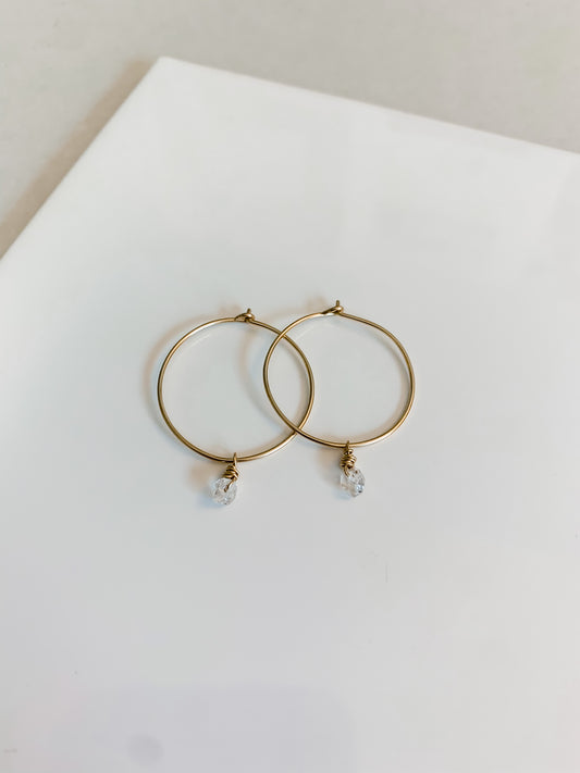Herkimer Diamond Hoop Earrings